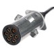 Spiral connecting cable 7-pin type N TRAILER CABLE 13, metal plug, 24V, 3.5m