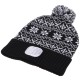 Beanie with headlamp 180 lm, rechargeable, USB, one size, cotton/PE, winter black