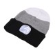Beanie with headlamp 180 lm, rechargeable, USB, one size, cotton/PE, black/gray/white