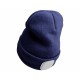 Beanie with headlamp 180 lm, rechargeable, USB, one size, cotton/PE, blue