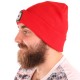 Beanie with headlamp 180 lm, rechargeable, USB, one size, cotton/PE, red