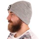 Beanie with headlamp 180 lm, rechargeable, USB, one size, cotton/PE, light gray