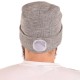 Beanie with headlamp 180 lm, rechargeable, USB, one size, cotton/PE, light gray