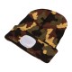 Beanie with headlamp 180 lm, rechargeable, USB, one size, cotton/PE, camouflage