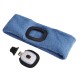 Headband with headlamp 180 lm, rechargeable, USB, one size, cotton/PE, blue