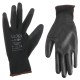 Work gloves made of polyester half-dipped in PU GLOVE PE-PU 9, black, size 9