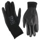 Polyester work gloves dipped in polyurethane GLOVE PE-PU 10, black, size 10