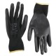 Polyester work gloves partially dipped in PU GLOVE PE-PU 11, black, size 11\