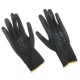 Polyester work gloves partially dipped in PU GLOVE PE-PU 11, black, size 11\