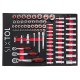 Workshop tool trolley MECHANIC TROLLEY KEVIN RED 182, 7 drawers, 182 pcs of tools