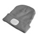 Beanie with headlamp 180 lm, rechargeable, USB, one size, cotton/PE, light gray