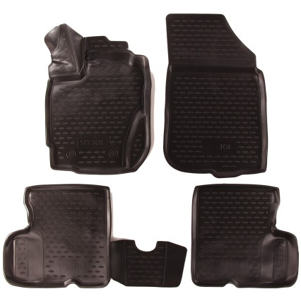 3D Rubber floor mats RENAULT Duster, 2015->, with lever for remote fuel tank opening