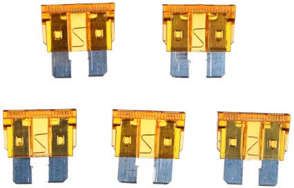 Set of blade automotive fuses MECHANIC FUSE SET 5A, 100pcs