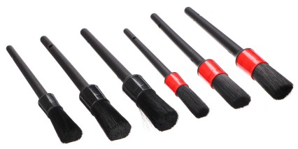 Set of precision brushes for car cleaning CAR DETAILING BRUSH 6, 6 pcs