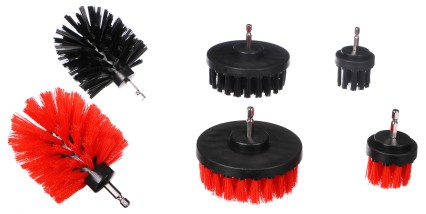 Set of brushes for a drill for cleaning a car CAR DETAILING DRILL BRUSH 6, 6pcs