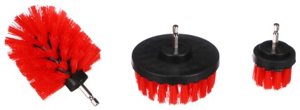 Drill brush set for car cleaning CAR DETAILING DRILL BRUSH 3 MEDIUM, 3 pcs