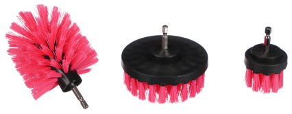 Set of brushes for a drill for cleaning a car CAR DETAILING DRILL BRUSH PINK 3, 3pcs