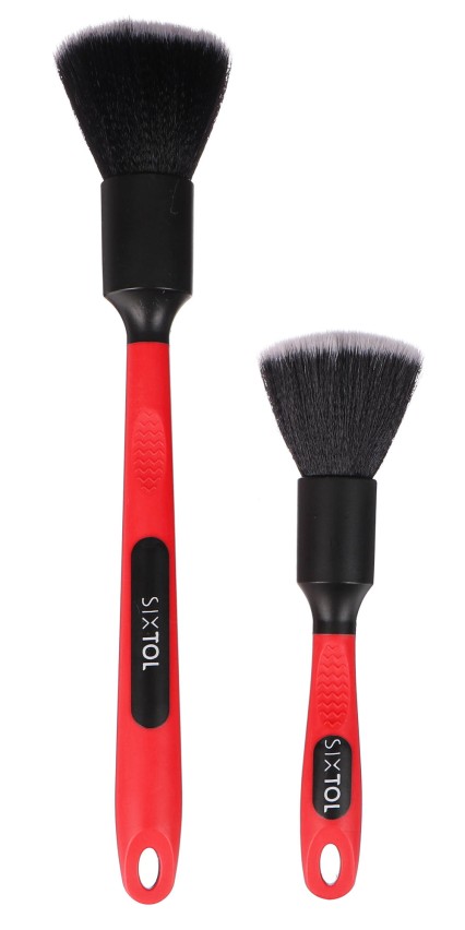 Set of precision car cleaning brushes with ergonomic handle CAR DETAILING BRUSH 2 PRO, 2 pcs
