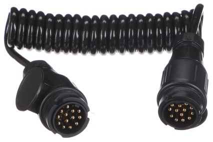 Coiled interconnecting cable for trailer plugs TRAILER CABLE 4, 13-13pin, 3m