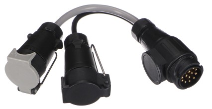 Trailer plug cable adapter TRAILER CABLE 6, from 13-pin to 7-pin N+S, 35cm