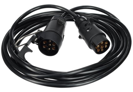 7-pin extension cable - trailer socket + plug TRAILER CABLE 7, 12V, 5m