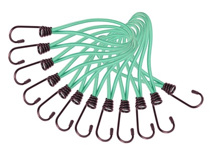 Set of bungee cords with metal hook CARGO CORD SET 1, 21cm, 12 pcs