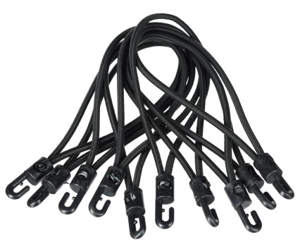 Set of bungee cords with plastic hook CARGO CORD SET 2, 20cm, 10 pcs