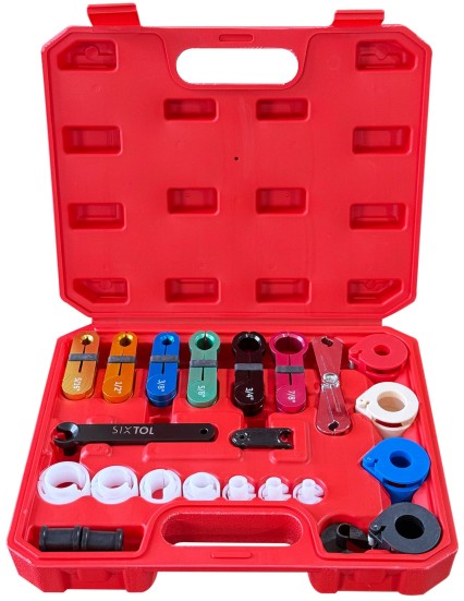 Fuel and air conditioning quick-disconnect tool set MECHANIC AC SET 1, 22 pcs