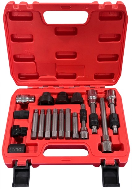 Alternator Pulley Installation and Removal Set MECHANIC PULLEY SET 2, 18 pcs