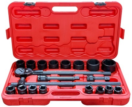 Socket set with ratchet MECHANIC WRENCH SET 2, heavy-duty, 21 pcs