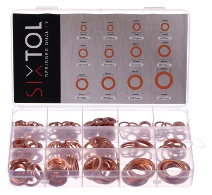 Copper sealing ring set MECHANIC RING SET 2, M5–M20, 300 pcs