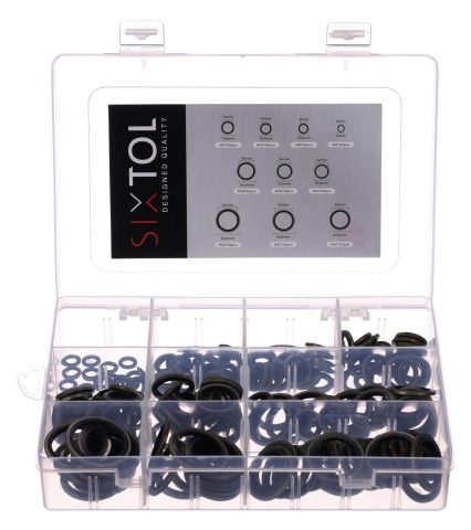 Set of NBR and steel sealing rings MECHANIC RING SET 3, M6–M24, 180 pcs