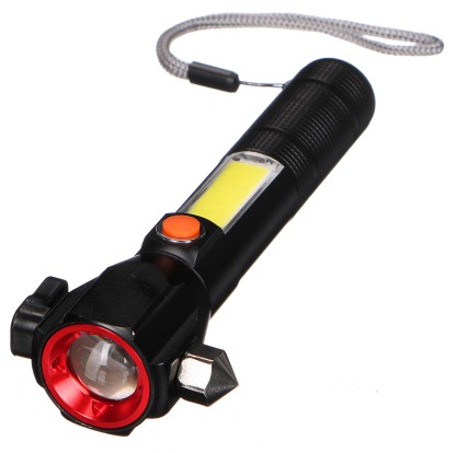 Car safety flashlight with magnet CAR LAMP SAFETY, 300 lm, COB LED, USB