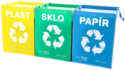 Bags for sorted waste SORT EASY 3 BASIC, 30x30x40 cm, 3 x 36 l, 3 pcs