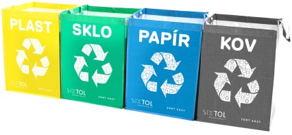 Recycling bags SORT EASY 4 METAL, 30x30x40cm, 4x36l, 4 pcs