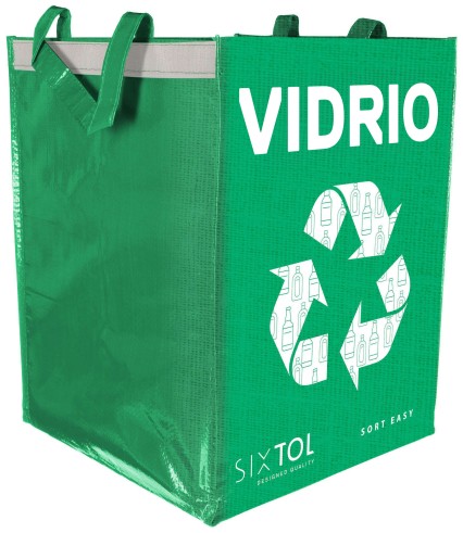 Recycling bag SORT EASY VIDRIO ES, 30x30x40cm, 36l