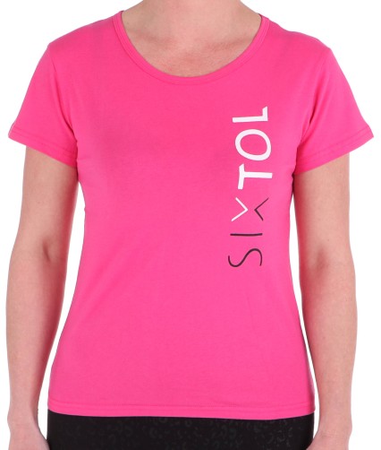 Women's T-SHIRT, pink, size S, 100% cotton