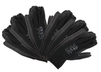 Polyester work gloves partially dipped in PU GLOVE PE-PU 10, black, size 10\