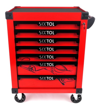 Workshop tool trolley MECHANIC TROLLEY KEVIN RED, 7 drawers