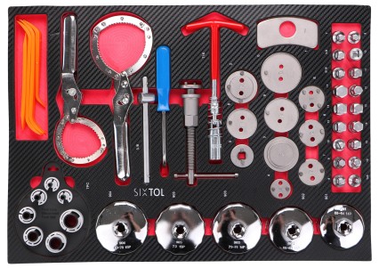 Module with tools for workshop trolley MECHANIC TOOL TRAY 10, 52 pcs