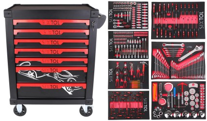 Workshop tool trolley MECHANIC TROLLEY KEVIN 326, 7 drawers, 326 pcs of tools