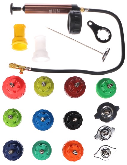 Cooling system testing kit MECHANIC COOLING TESTER 18, 0-2.5 bar, 18 pcs