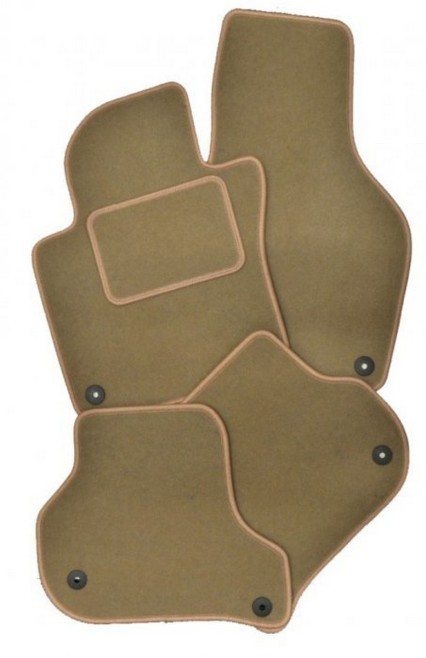 Car mats Škoda Roomster 2008 -> oval fixation beige, textile, PREMIUM