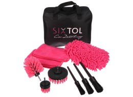 Multifunctional car cleaning and washing tool set CAR DETAILING PINK 9, 9pcs