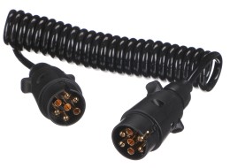 Coiled interconnecting cable for trailer plugs TRAILER CABLE 3, 7-7pin, 3m
