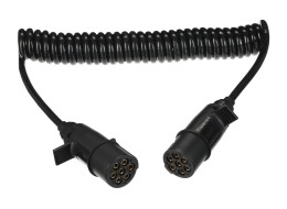 Coiled 7-pin connecting cable type N TRAILER CABLE 11, plastic plug, 24V, 3.5m