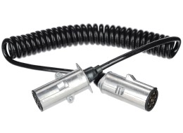 Spiral connecting cable 7-pin type N TRAILER CABLE 13, metal plug, 24V, 3.5m