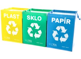 Bags for sorted waste SORT EASY 3 BASIC, 30x30x40 cm, 3 x 36 l, 3 pcs