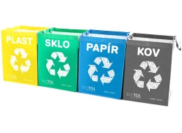 Recycling bags SORT EASY 4 METAL, 30x30x40cm, 4x36l, 4 pcs