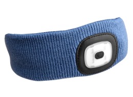 Headband with headlamp 180 lm, rechargeable, USB, one size, cotton/PE, blue